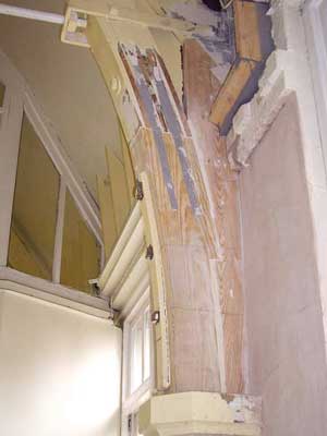 Decorative arch in a church building repaired using Structural Epoxy Resin